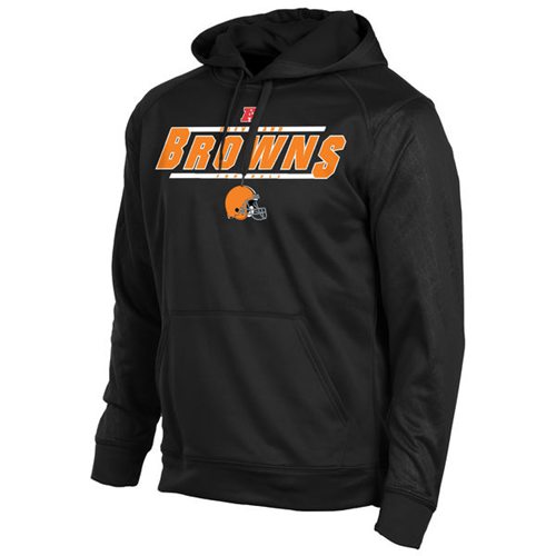 Cleveland Browns Historic Logo Majestic Synthetic Hoodie Sweatshirt Black - Click Image to Close